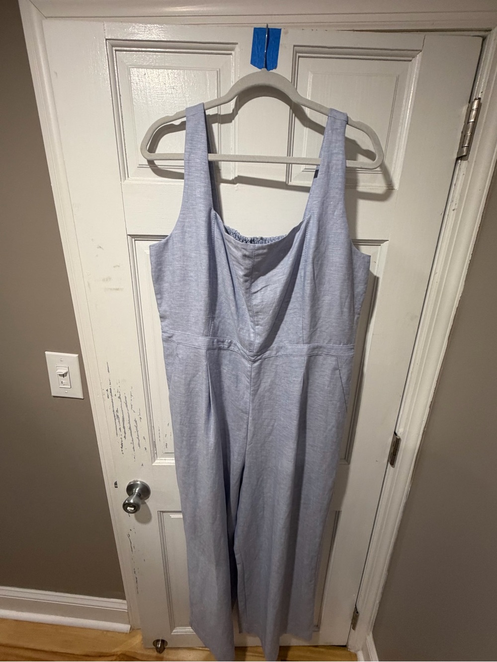 Loft Light Blue Sleeveless Wide-Leg Jumpsuit